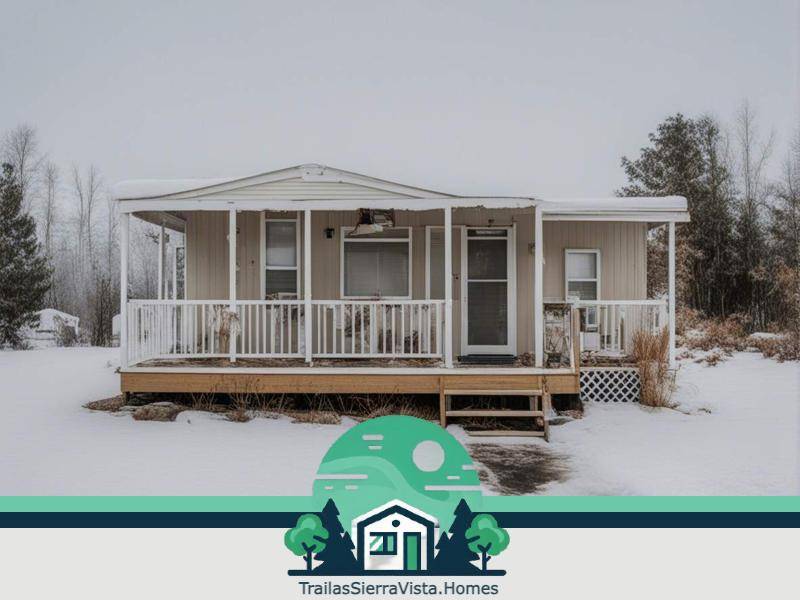 Traila cubierta de nieve ideal para quienes buscan rentas accesibles en climas fríos ofreciendo una alternativa económica y acogedora para vivir en comunidad