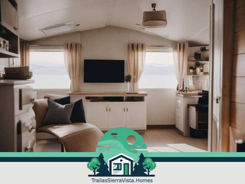 Acogedora sala de traila con iluminación natural decorada de manera organizada y funcional para un ambiente confortable y agradable