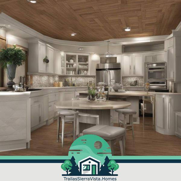 Interior de una traila decorada con acentos vintage que refleja un estilo acogedor y único