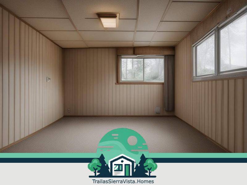 Detalles de las texturas de pared en una traila mostrando el estilo acogedor de las casas móviles en renta para la comunidad hispana en USA