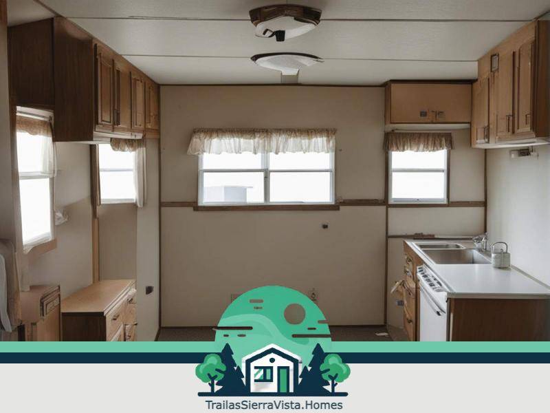 Cocina de traila con elegantes azulejos de cerámica ideal para quienes buscan una opción de vivienda económica y cómoda