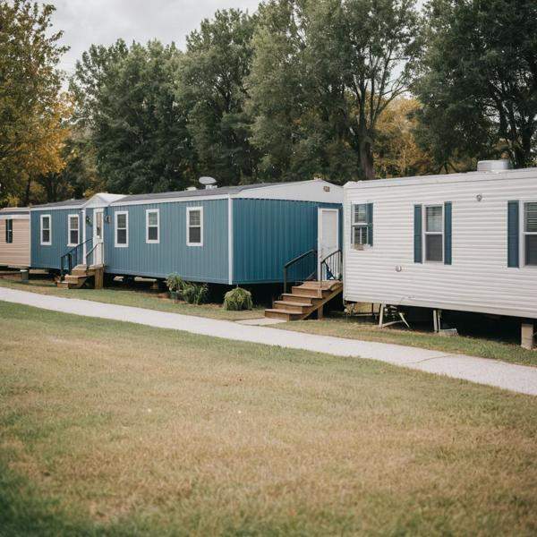 Fotografía de una traila de renta en Iowa, ideal para quienes buscan vivienda asequible y fácil de transportar