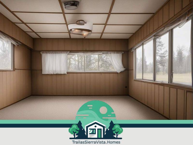 Interiores en proceso de decoración en una traila en construcción mostrando el potencial de este tipo de vivienda económica para la comunidad hispana en USA