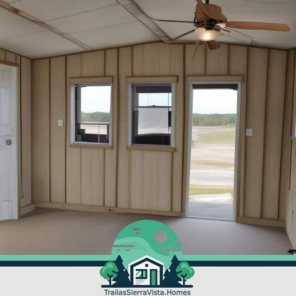 Traila en renta con paredes interiores de madera ideal para quienes buscan una opción asequible y cómoda en la comunidad hispana