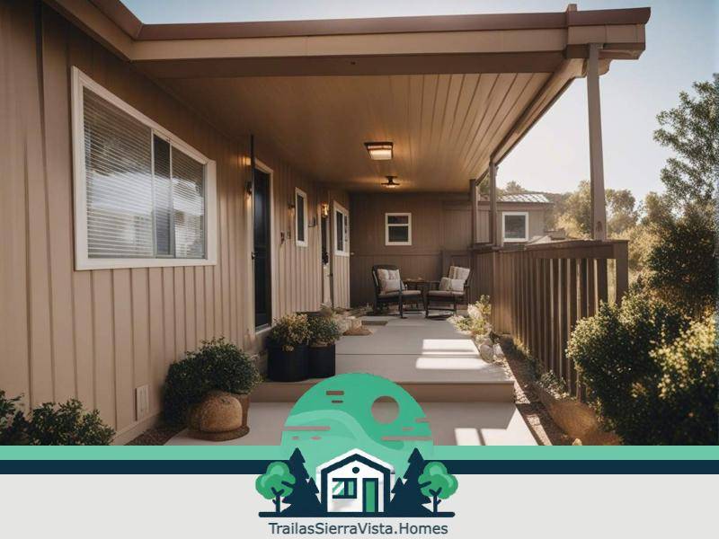 Traila en un entorno montañoso destacando su techo de pizarra ideal para quienes buscan una opción de vivienda asequible y acogedora en la naturaleza