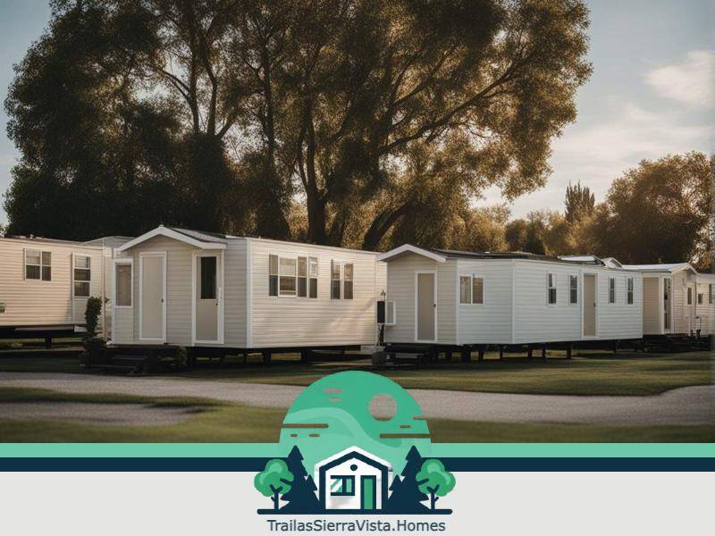 Trailas iluminadas por un hermoso atardecer mostrando la calidez y encanto de la comunidad hispana en búsqueda de renta accesible