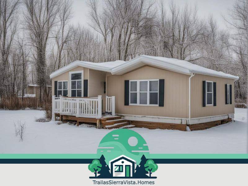 Traila situada en un paisaje invernal mostrando su encanto en un entorno nevado ideal para quienes buscan rentas accesibles y acogedoras