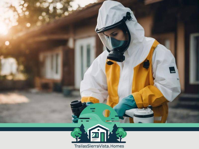 Traila en un entorno agrícola rodeada de cultivos que han sido tratados con pesticidas