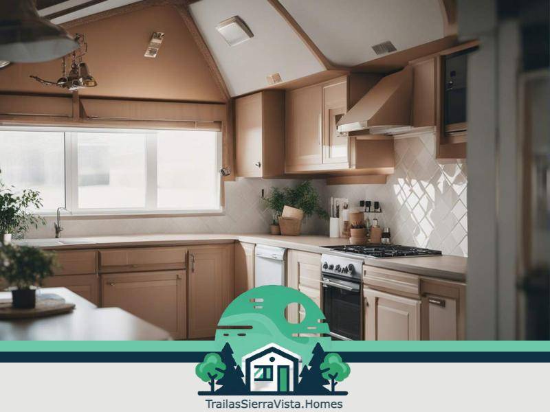 Dormitorio principal de una traila equipado con armarios empotrados y espacio acogedor para disfrutar de la comodidad en tu hogar móvil